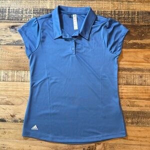 Girls Adidas Blue Polo Collared Shirt, size M